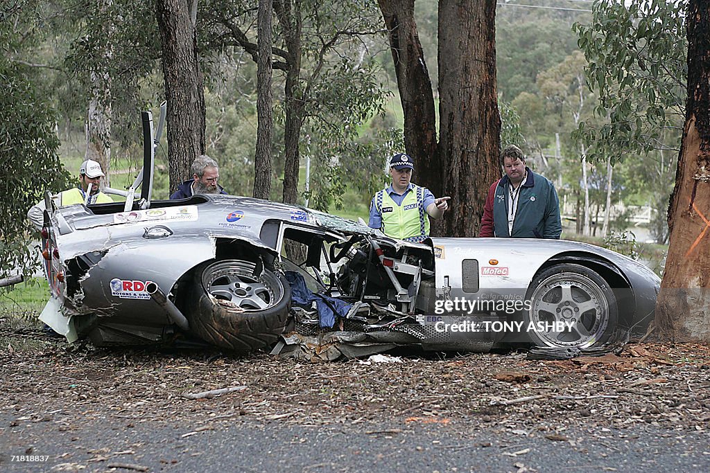 Australian racing driver Peter Brock's Cobra Daytona Replica lies at ...