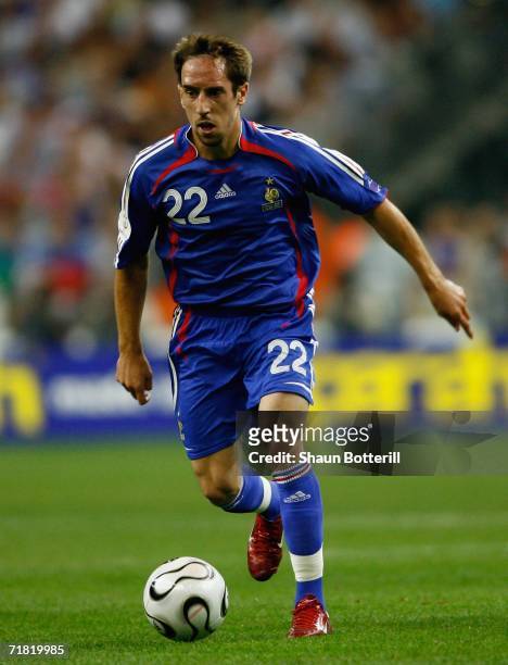 Franck Ribery of France in action during the Euro2008 Qualifing match between France and Italy at the Stade de France on September 6, 2006 in Paris,...