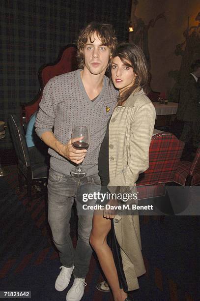 Singer Johnny Borrell from Razorlight and guest attend the Robert Mapplethorpe: 'Still Moving and Lady' exhibition after party at the Dorchester on...