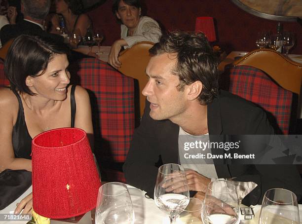 Sadie Frost and actor Jude Law attend the Robert Mapplethorpe: 'Still Moving and Lady' exhibition after party at the Dorchester on September 7 in...