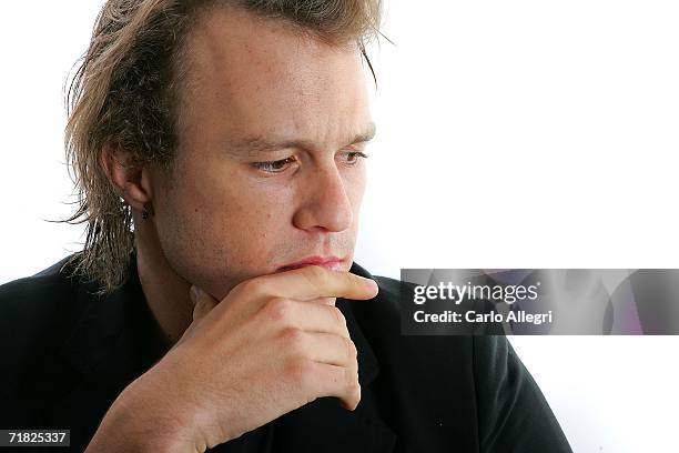 Actor Heath Ledger from the film "Candy" poses for portraits in the Chanel Celebrity Suite at the Four Season hotel during the Toronto International...