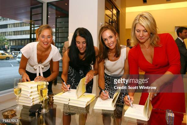 Authors Ann Haynes, Julia Collins, Claudia Gerbasi and Patricia Carrington attend the book launch of "Love You, Mean It" presented by Escada Boutique...