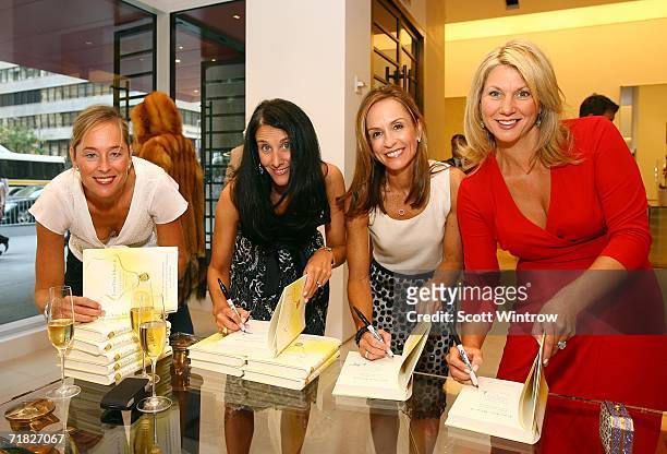 Authors Ann Haynes, Julia Collins, Claudia Gerbasi and Patricia Carrington attend the book launch of "Love You, Mean It" presented by Escada Boutique...