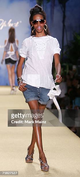 Model walks the runway at the Baby Phat by Kimora Lee Simmons Spring 2007 fashion show during Olympus Fashion Week at the Tent in Bryant Park...