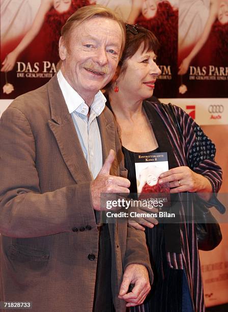 German actor Otto Sander and his wife Monika Hansen attend the premiere of the film "Das Parfum" September 8, 2006 in Berlin, Germany.