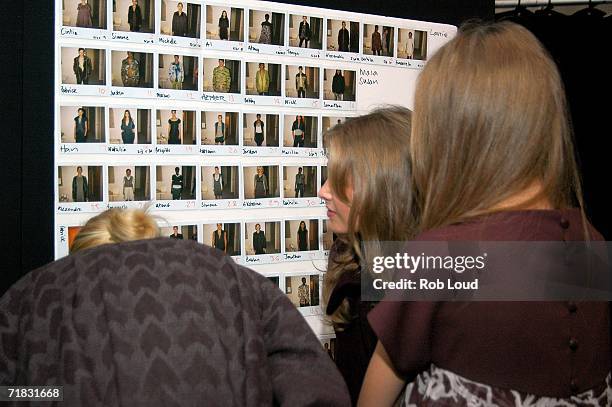 Model prepares backstage at Academy Art University Spring 2007 fashion show during Olympus Fashion Week at The Promenade in Bryant Park September 9,...