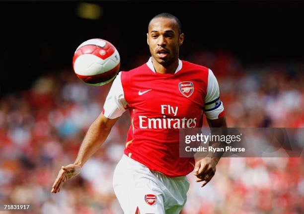 Thierry Henry of Arsenal in action during the Barclays Premiership match between Arsenal and Middlesbrough at The Emirates Stadium on September 9,...