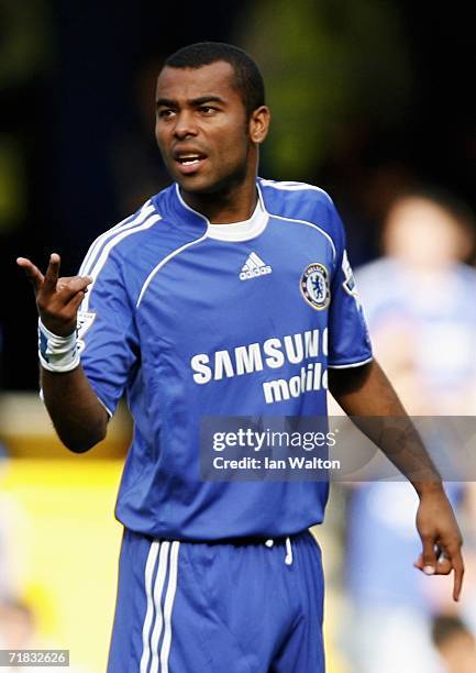 Ashley Cole of Chelsea in action on his debut during the Barclays Premiership match between Chelsea and Charlton Athletic at Stamford Bridge on...