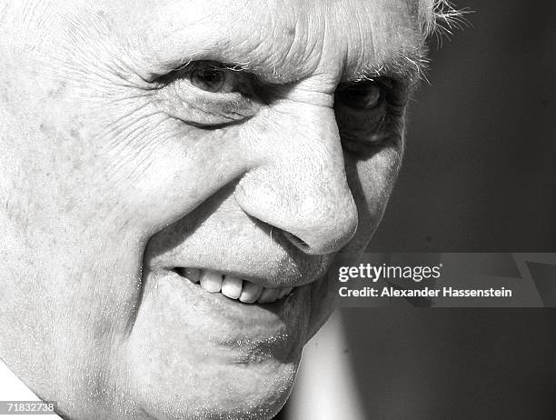 Pope Benedict XVI arrives at the airport for his pastoral visit to his native Bavaria on September 9, 2006 in Munich, Germany. The Bavarian capital,...