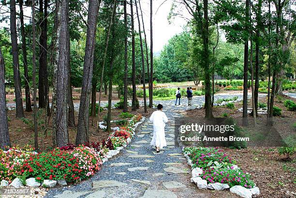 Visitor walks through the Peace Garden on September 9, 2006 in Stone Mountain, Georgia.