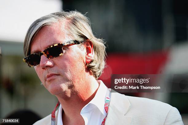 The owner of the new Spyker Formula One race team Victor R. Muller looks on during the Italian Grand Prix at the Autodromo Nazionale di Monza on...