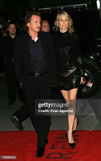 Actor Sean Penn and wife actress Robin Wright Penn arrive at the Toronto International Film Festival gala presenation of the film ""All The King's...