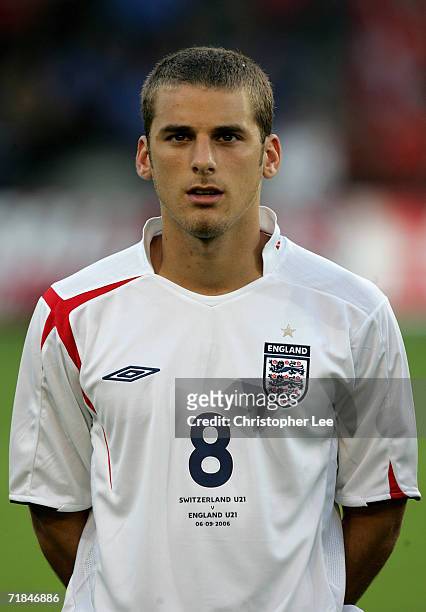 David Bentley of England looks on prior to the UEFA Under European 21s Championship Qualifing Group 8 match between Switzerland v England at the...