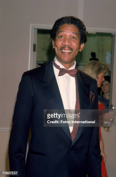 American actor Morgan Freeman attends the Golden Globes award ceremony at the Beverly Hilton Hotel, Los Angeles, California, January 23, 1988....