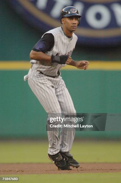 Chris Young of the Arizona Diamondbacks leads off during a baseball game against the Washington Nationals on September 2, 2006 at RFK Stadium in...