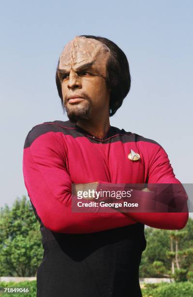 Actor Michael Dorn, who plays Lt. Worf in the TV show "Star Trek-The Next Generation, is seen in full makeup during a 1987 Los Angeles, California,...
