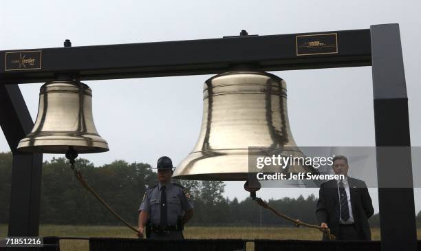 Bell ringers mark the names of the 40 victims of United Flight 93 on the 5th anniversary of the September 11, 2001 attacks, where United Flight 93...