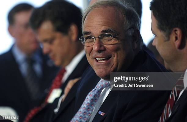 Pennsylvania Governor Ed Rendell sits in the audience with other dignitaries before speaking at a memorial site on the 5th anniversary of the...