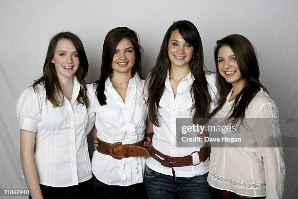 Members of All Angels Charlotte Ritchie, Melanie Nakhla, Laura Wright and Daisy Chute pose at the launch of the first ever Schools Top 10 chart as...