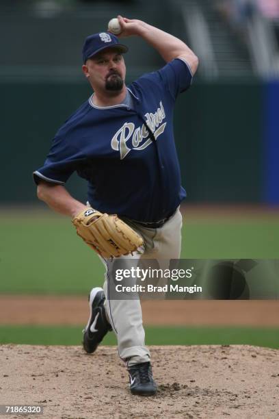 David Wells of the San Diego Padres pitches during the game against the San Francisco Giants at AT&T Park in San Francisco, California on September...