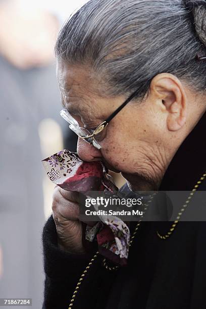 Queen Halaevalu Mata'aho, wife of the late Tongan King Taufa'ahau Tupou IV boards the Hercules to take her husband back to Tonga at Whenuapai Airbase...