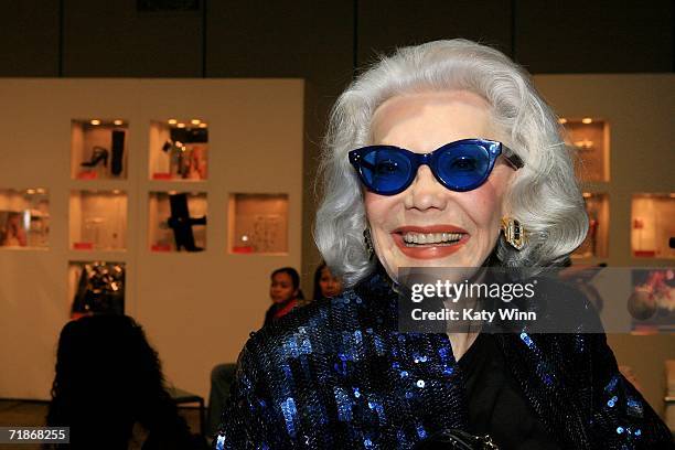 Ann Slater poses in the lobby during Olympus Fashion Week in Bryant Park September 12, 2006 in New York City.