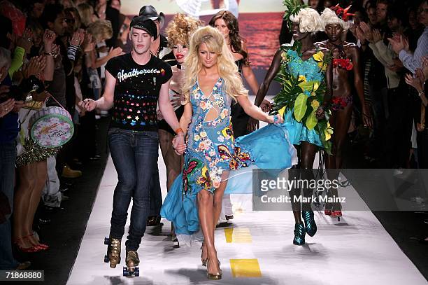 Richie Rich and Paris Hilton walk the runway at the Marchesa Spring 2007 fashion show during Olympus Fashion Week at the Daryl Roth Theater September...