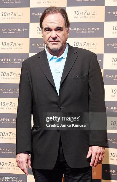 Director Oliver Stone poses for photographers at a press conference promoting "World Trade Center" on September 13, 2006 in Tokyo, Japan. The movie...