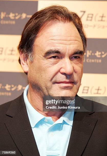 Director Oliver Stone poses for photographers at a press conference promoting "World Trade Center" on September 13, 2006 in Tokyo, Japan. The movie...