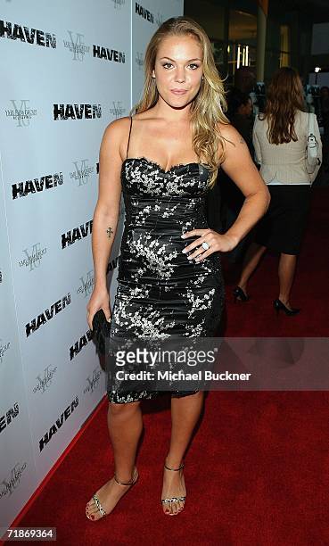 Actress Agnes Bruckner arrives at the premiere of Yari Film Group's "Haven" at the ArcLight Theatre on September 12, 2006 in Los Angeles, California.