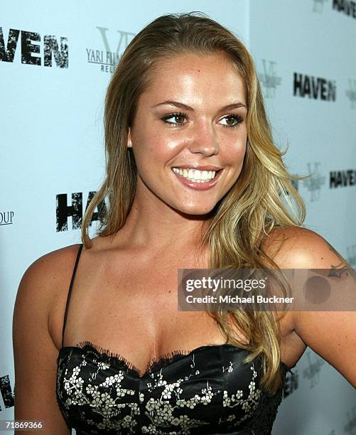 Actress Agnes Bruckner arrives at the premiere of Yari Film Group's "Haven" at the ArcLight Theatre on September 12, 2006 in Los Angeles, California.