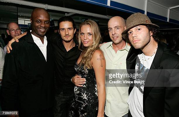 Actors Robert Wisdom, Orlando Bloom, Agnes Bruckner, producers Bob Yari and director Frank E. Flowers attend the after party for Yari Film Group's...