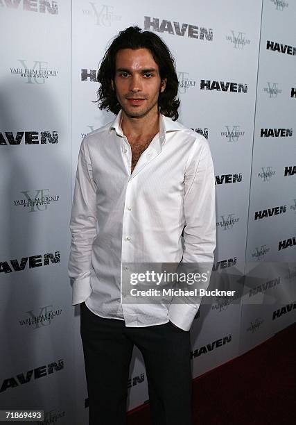 Actor Santiago Cabrera arrives at the premiere of Yari Film Group's "Haven" at the ArcLight Theatre on September 12, 2006 in Los Angeles, California.