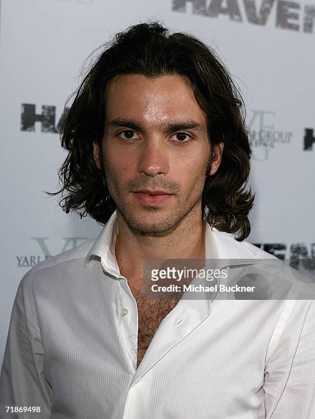 Actor Santiago Cabrera arrives at the premiere of Yari Film Group's "Haven" at the ArcLight Theatre on September 12, 2006 in Los Angeles, California.
