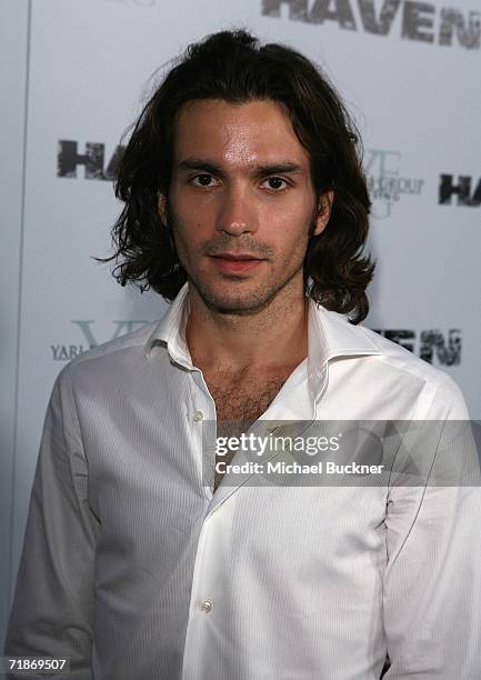 Actor Santiago Cabrera arrives at the premiere of Yari Film Group's "Haven" at the ArcLight Theatre on September 12, 2006 in Los Angeles, California.