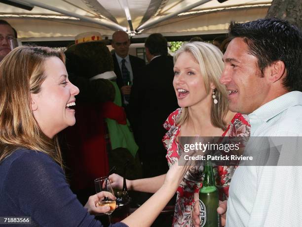 Hosts Toni Pearen, Livinia Nixon and Jamie Durie attend the Channel Nine lunch to celebrate Australian television's 50th birthday at the Peacock...