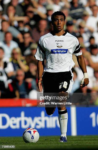 Giles Barnes of Derby County controls the ball during the Coca-Cola Championship match between Derby County and Sunderland at Pride Park on September...