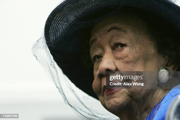 Social activist Dorothy Height listens during a hearing about voting rights in the District of Columbia before the Constitution Subcommittee of the...