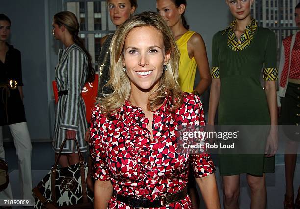 Designer Tory Burch closing the runway at the Tory Burch Spring 2007 presentation during Olympus Fashion Week at Channel Gardens September 14, 2006...