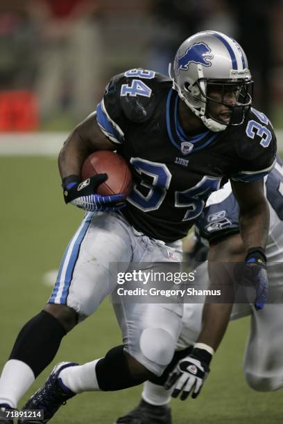 Kevin Jones of the Detroit Lions during a game against the Seattle Seahawks on September 10, 2006 at Ford Field in Detroit, Michigan. Seattle won the...