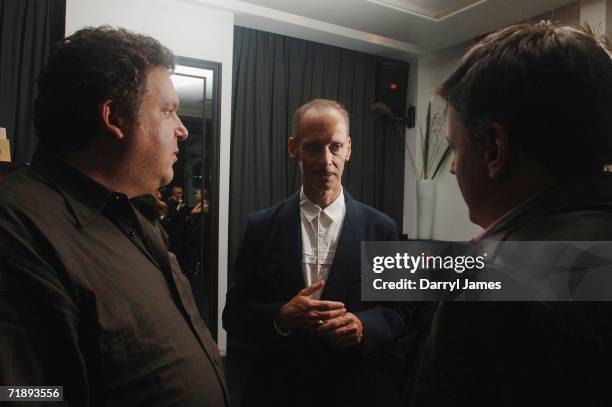 Director Jeff Garlin, filmmaker John Waters and chief content advisor for Netflix Ted Sarandos attend the afterparty for "This Filthy World" at Lobby...