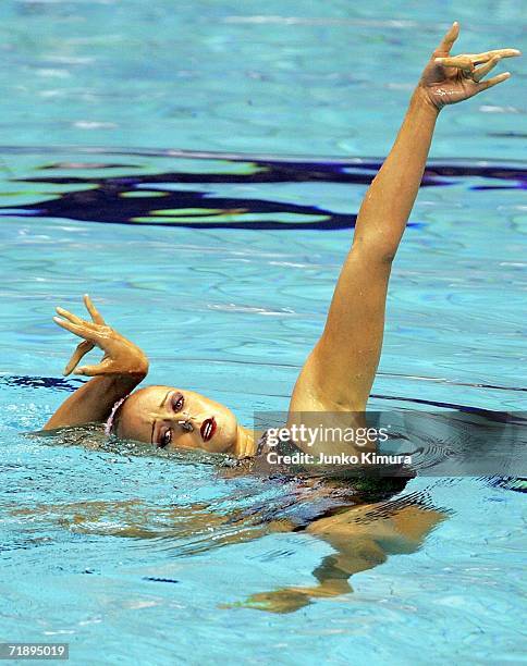 Christina Jones of USA performs during the Solo Free Routine at FINA Synchronised Swimming World Cup on September 15, 2006 in Yokohama, Japan.