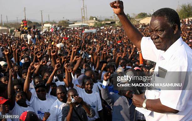 File photo taken 27 August 2006 shows Zambia's opposition Patriotic Front Presidential candidate for the September 28 elections, Michael Sata...