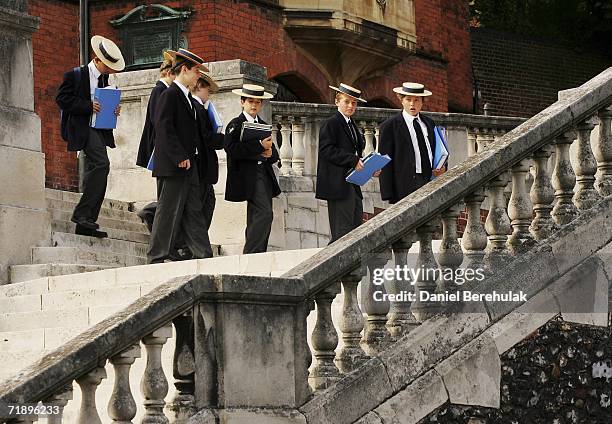 Students from Harrow school move between classes on September 15, 2006 in London, England. Police were called last night, to an address in...