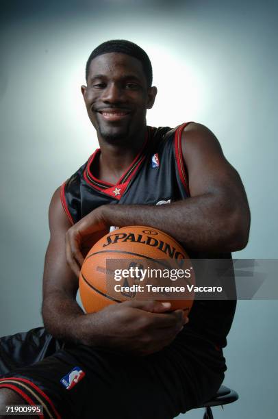 Bobby Jones of the Philadelphia 76ers poses for a portrait during the 2006 NBA Rookie Photo Shoot on Aust 14, 2006 at the MSG Training Facility in...