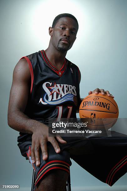 Bobby Jones of the Philadelphia 76ers poses for a portrait during the 2006 NBA Rookie Photo Shoot on Aust 14, 2006 at the MSG Training Facility in...