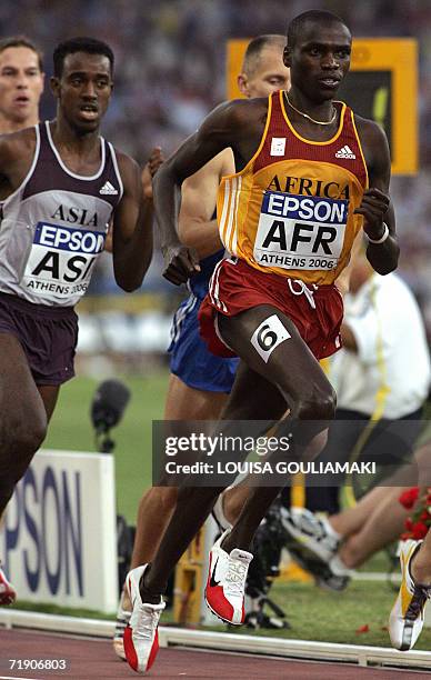 Africa's Alex Kipchichir speeds up to win men 1500m race during the Athletics World Cup Athens 2006 at the Olympic Stadium in Athens 16 September...