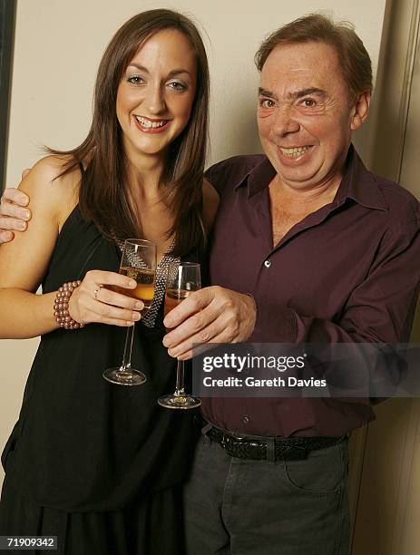 Andrew Lloyd Webber poses with Helena Blackman, one of the three finalists of "How Do you solve a problem like Maria" on September 13, 2006 in...
