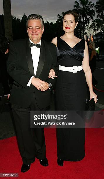 Radio host Mickey Robins and Model Kate Fischer attend Channel Seven's TV Turns 50, The Event That Stopped a Nation, at Star City on September 17,...