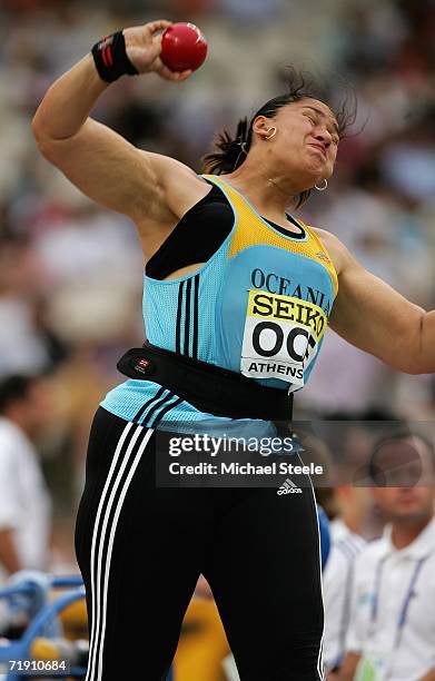 Valerie Vili of New Zealand throws the Shot Put during the 10th IAAF World Cup in Athletics on September 17, 2006 at the Olympic Stadium in Athens,...